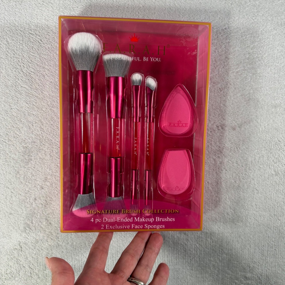 F.A.R.A.H. Signature Brush Collection 4pc Dual-Ended Brushes 2 Sponges 6PCW-FHB‎